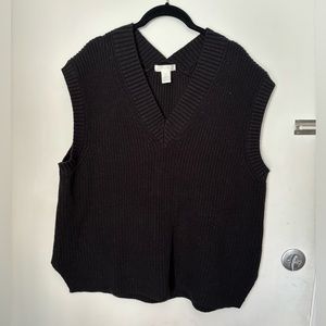 H&M black sweater vest